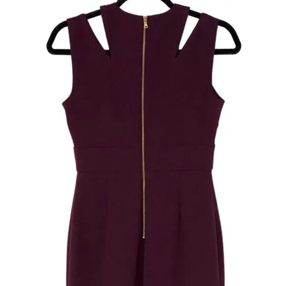Calvin Klein Burgundy Shift Dress with Cutouts - Size 2 - Picture 2 of 6